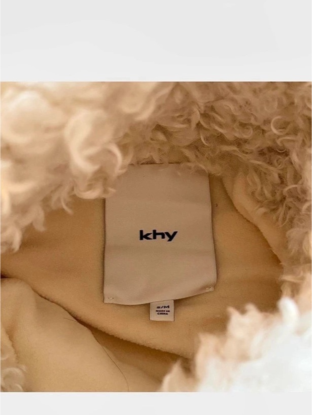 KHY Signature Faux Fur Sherpa  Cream Pullover M - Picture 2 of 3
